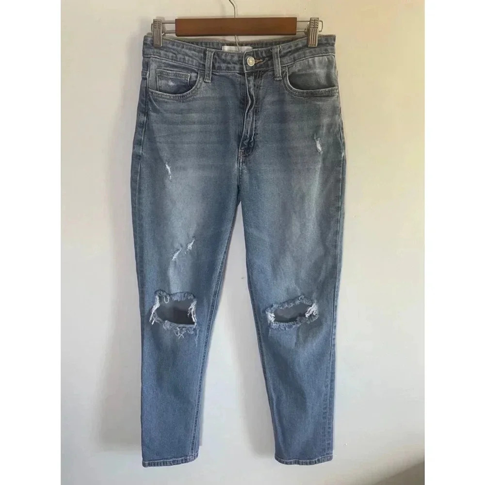 Women's Vervet Jeans High Waist Distressed Blue, Size 28 EUC! 0178